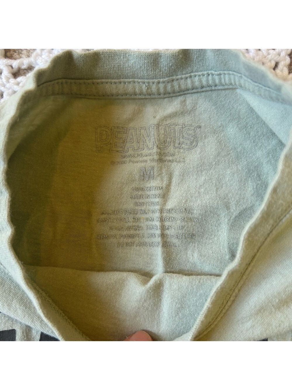 Juniors Size M Peanuts Shirt Green Cropped Juniors  Nobody Tells Us What To Do - Picture 5 of 10